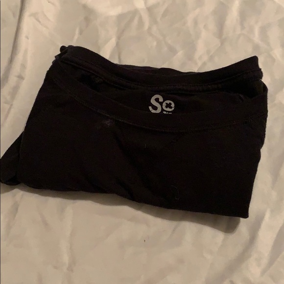 SO Brand : Long Sleeved Black Scoop Neck Tee - Picture 5 of 5